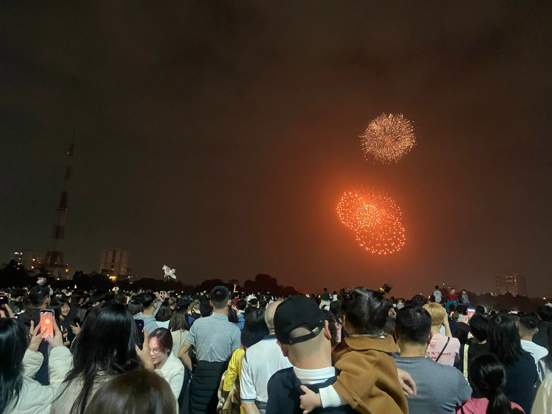 Người dân háo hức xem bắn pháo hoa tại Công viên Thống Nhất- Ảnh 10.