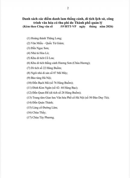 Thông báo: về việc mở cửa miễn phí tham quan các di tích từ ngày 20/02 đến hết ngày 22/02/2026 (từ ngày mùng 4 đến ngày mùng 6 tháng Giêng năm Bính Ngọ)- Ảnh 2.