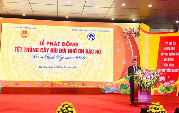 Lễ phát động “Tết trồng cây đời đời nhớ ơn Bác Hồ xuân Bính Ngọ năm 2026” tại xã Ô Diên- Ảnh 3.