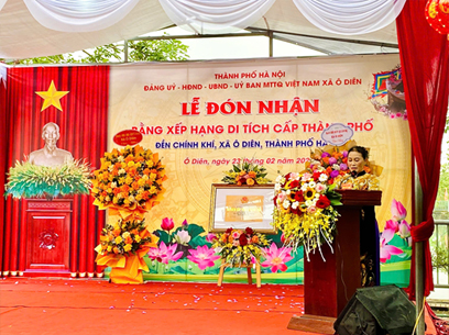 Lễ đón nhận Bằng xếp hạng Di tích lịch sử - văn hóa cấp Thành phố Đền Chính Khí, Hạ Mỗ- Ảnh 4.