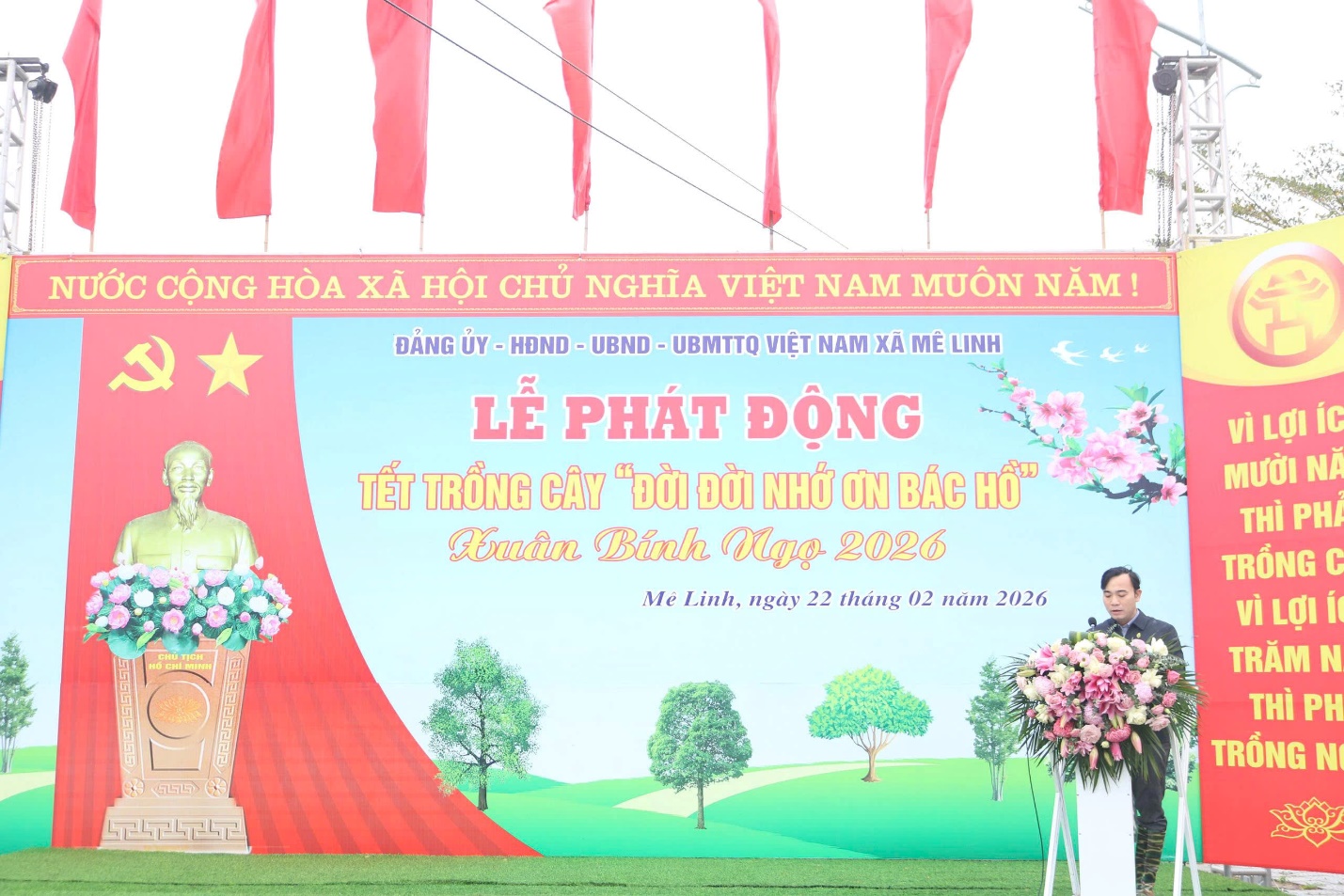 Xã Mê Linh tổ chức Lễ phát động Tết trồng cây "Đời đời nhớ ơn Bác Hồ" Xuân Bính Ngọ năm 2026- Ảnh 2.
