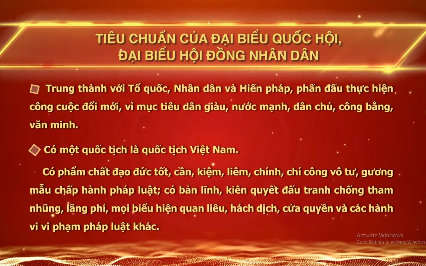 Tiêu chuẩn đại biểu Quốc hội, đại biểu Hội đồng nhân dân