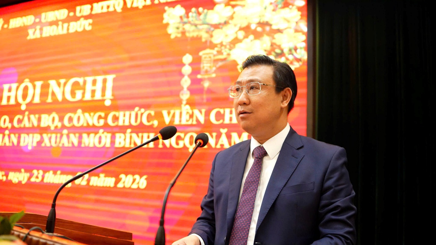 Hoài Đức tổ chức chương trình gặp mặt lãnh đạo, cán bộ, công chức, viên chức, người lao động xã nhân dịp Xuân mới Bình Ngọ 2026- Ảnh 2.
