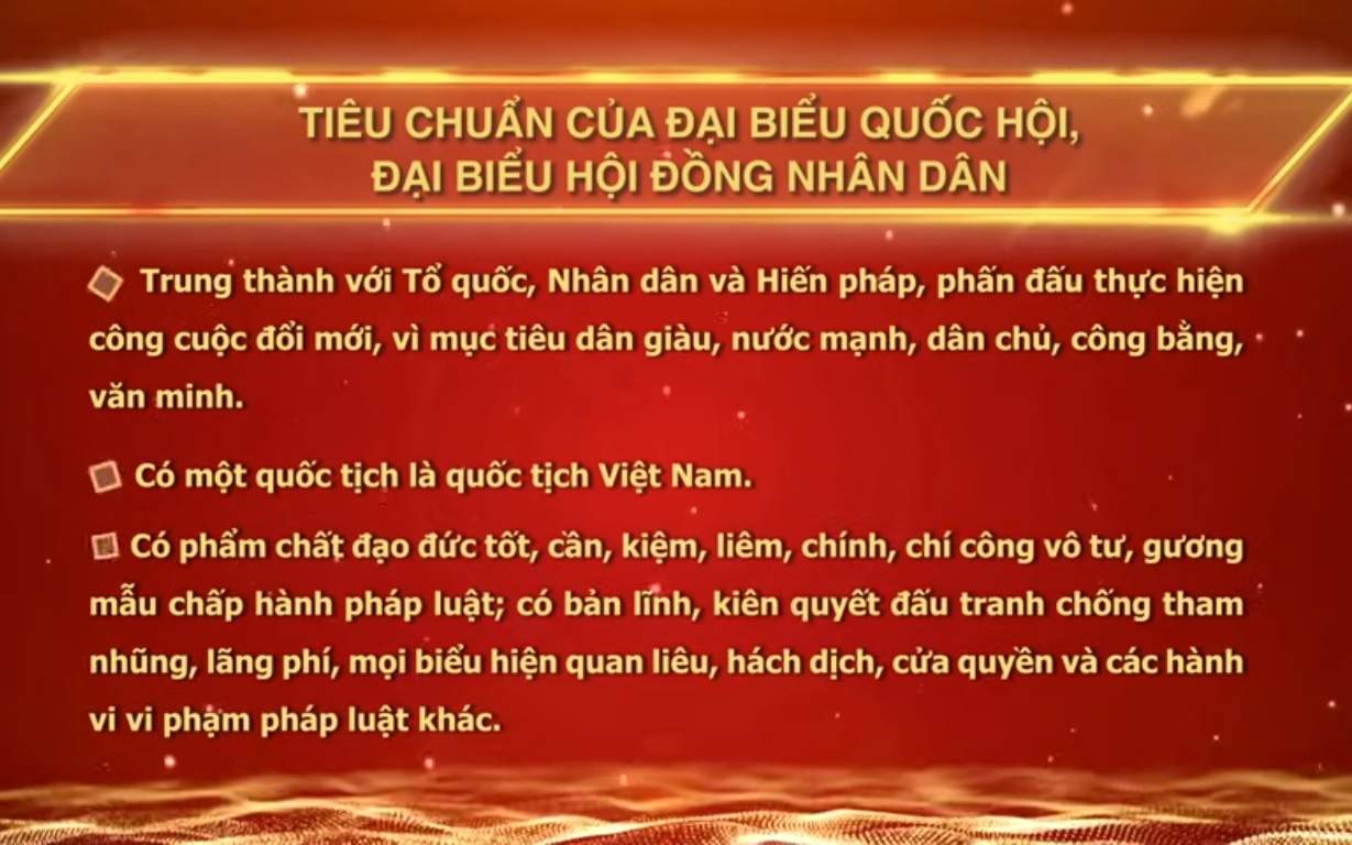 Tiêu chuẩn đại biểu Quốc hội, đại biểu Hội đồng nhân dân