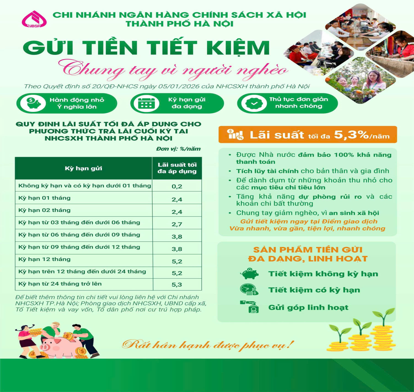 Ngân hàng Chính sách xã hội Sóc Sơn thực hiện huy động tiền gửi tiết kiệm tại các Điểm giao dịch- Ảnh 2.