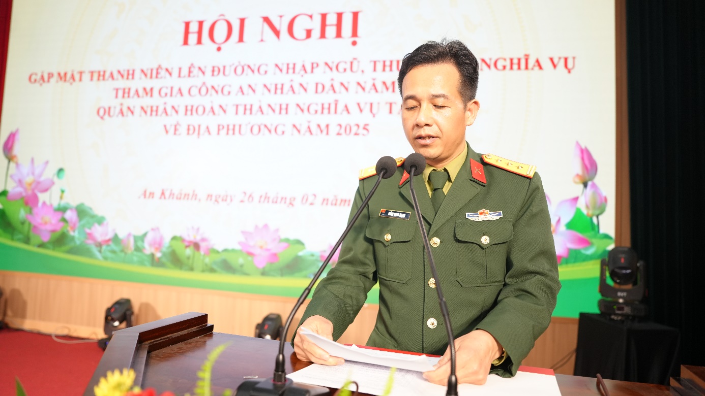 An Khánh gặp mặt&nbsp;thanh niên lên&nbsp;đường nhập ngũ thực hiện nghĩa vụ&nbsp;quân sự,&nbsp;tham gia công an nhân dân năm 2026; gặp mặt&nbsp;quân nhân xuất ngũ về&nbsp;địa phương năm 2025- Ảnh 6.