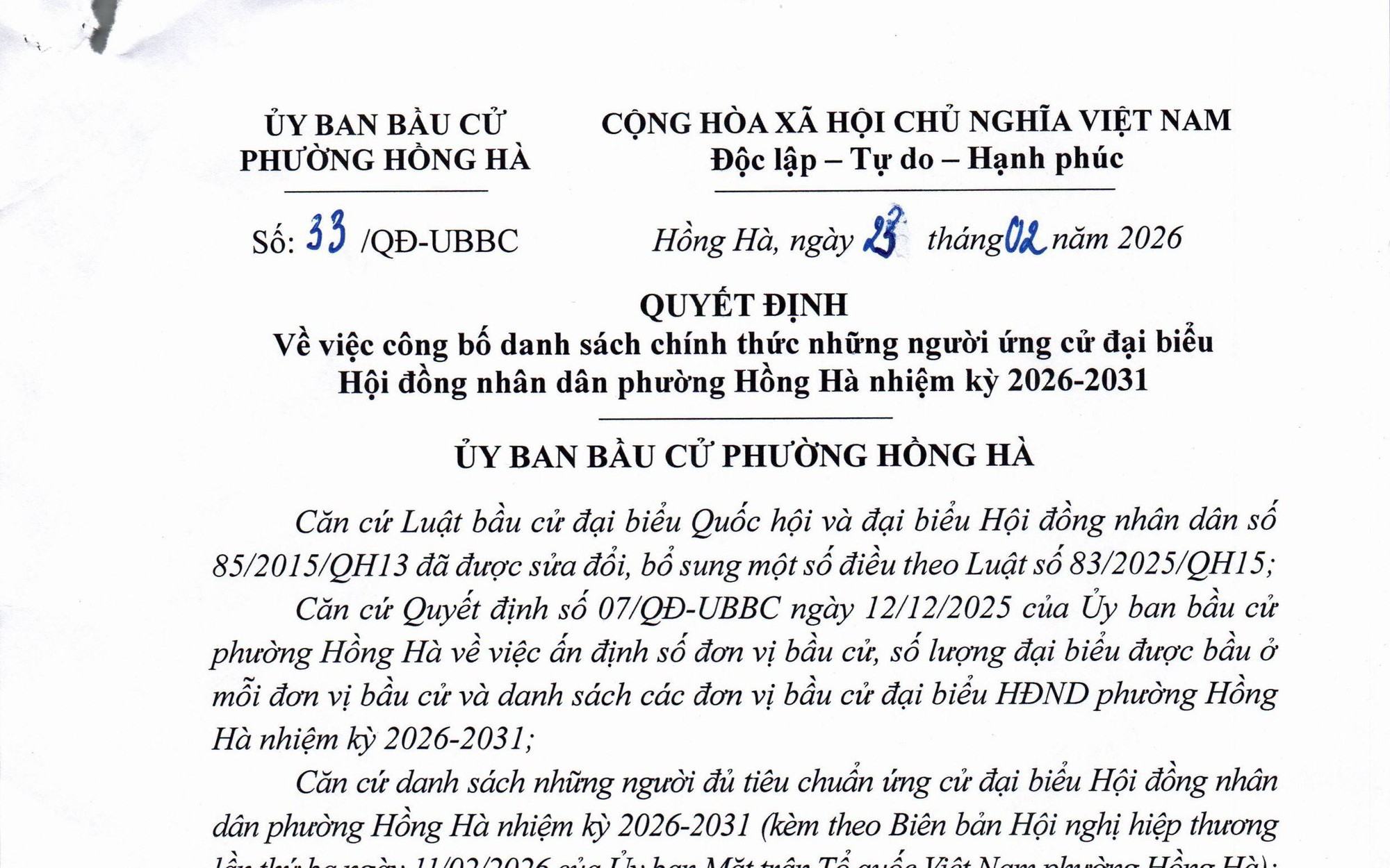 QUYẾT ĐỊNH