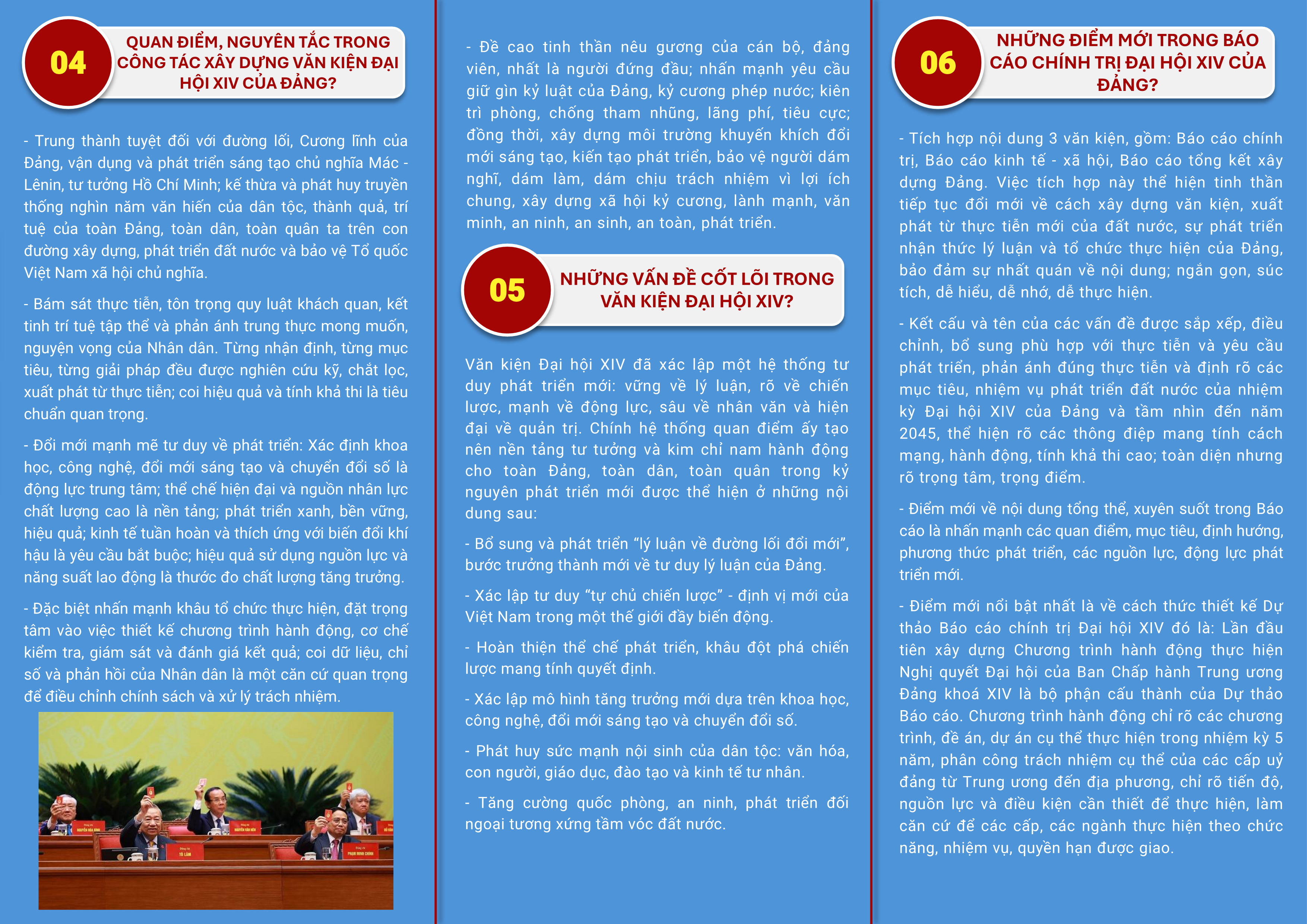 Đề cương tờ gấp tuyên truyền kết quả Đại hội đại biểu 
toàn quốc lần thứ XIV của Đảng
- Ảnh 3.