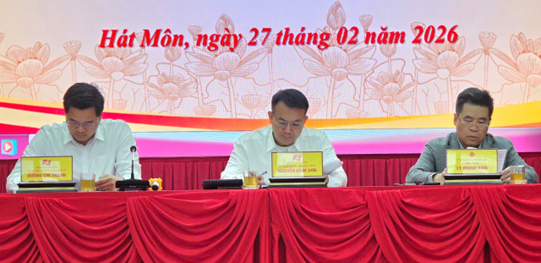 HÁT MÔN: HỘI NGHỊ GIAO BAN THƯỜNG TRỰC ĐẢNG ỦY VỚI BÍ THƯ CHI, ĐẢNG BỘ TRỰC THUỘC TRÊN ĐỊA BÀN- Ảnh 6.