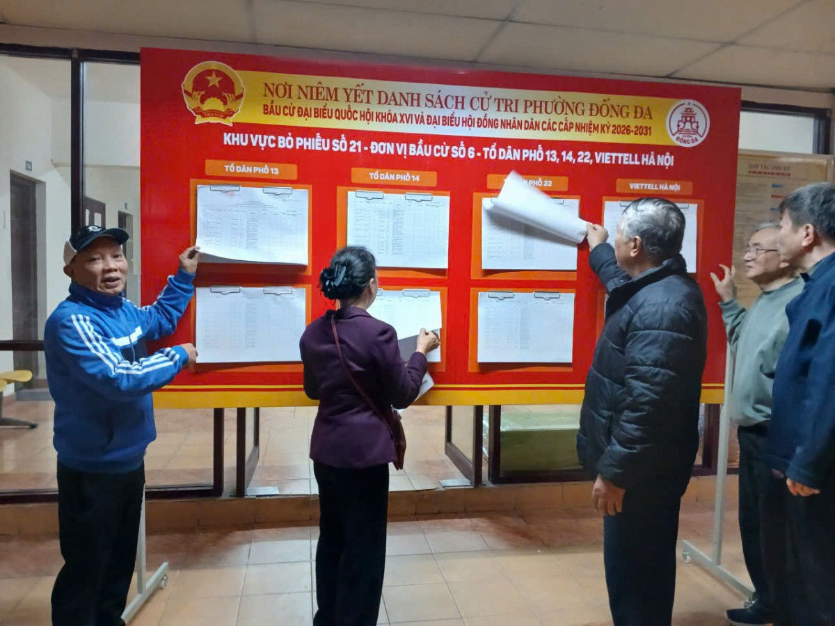 Phường Đống Đa hoàn thành niêm yết danh sách cử tri bầu cử Quốc hội và Hội đồng nhân dân các cấp- Ảnh 2.