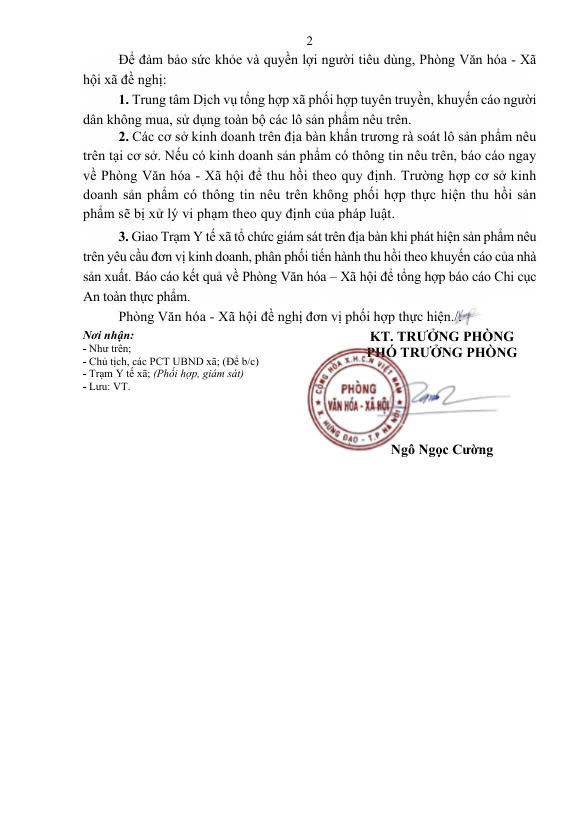 Cảnh báo sản phẩm nghi nhiễm độc tố cereulide- Ảnh 2.