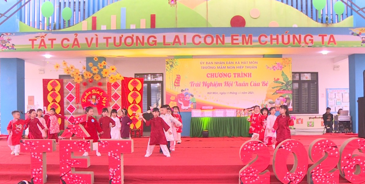 Trường mầm non Hiệp Thuận sôi nổi các hoạt động “trải nghiệm hội xuân”