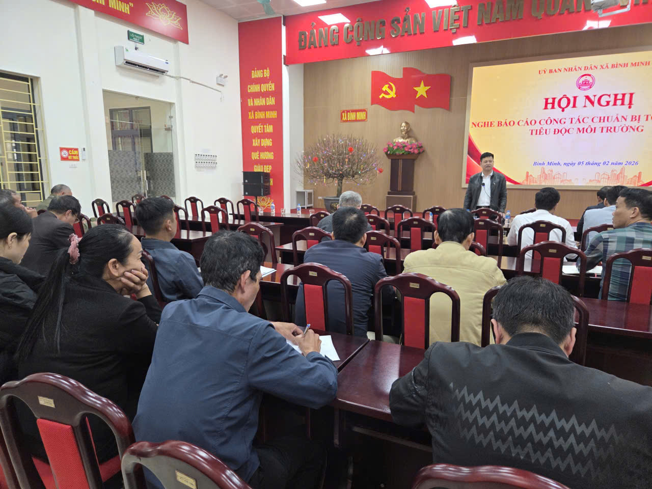 UBND xã Bình Minh tổ chức hội nghị nghe báo cáo công tác chuẩn bị đón Xuân Bính Ngọ 2026