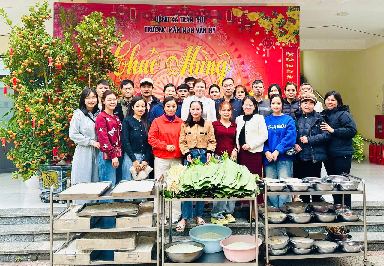 TRƯỜNG MẦM NON VĂN MỸ TỔ CHỨC CHƯƠNG TRÌNH“TRẢI NGHIỆM GÓI BÁNH CHƯNG NGÀY TẾT”- Ảnh 2.