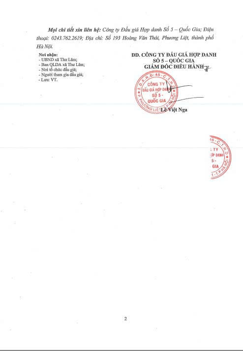 Thông báo về việc dừng tổ chức phiên đấu giá QSD đất các thửa đất trong các ô đất LK2, LK3, LK4 thuộc dự án Xây dựng khu đấu giá QSD đất thôn Hà Hương, xã Liên Hà, huyện Đông Anh (nay là thôn Hà Hương, xã Thư Lâm)
- Ảnh 2.