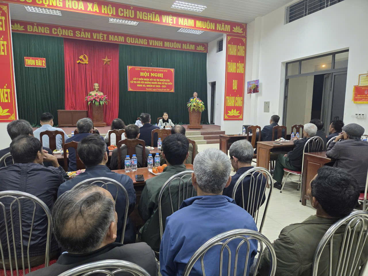 XÃ BÌNH MINH TỔ CHỨC HỘI NGHỊ LẤY Ý KIẾN NHẬN XÉT, TÍN NHIỆM CỬ TRI NƠI CƯ TRÚ TẠI THÔN BÃI 2