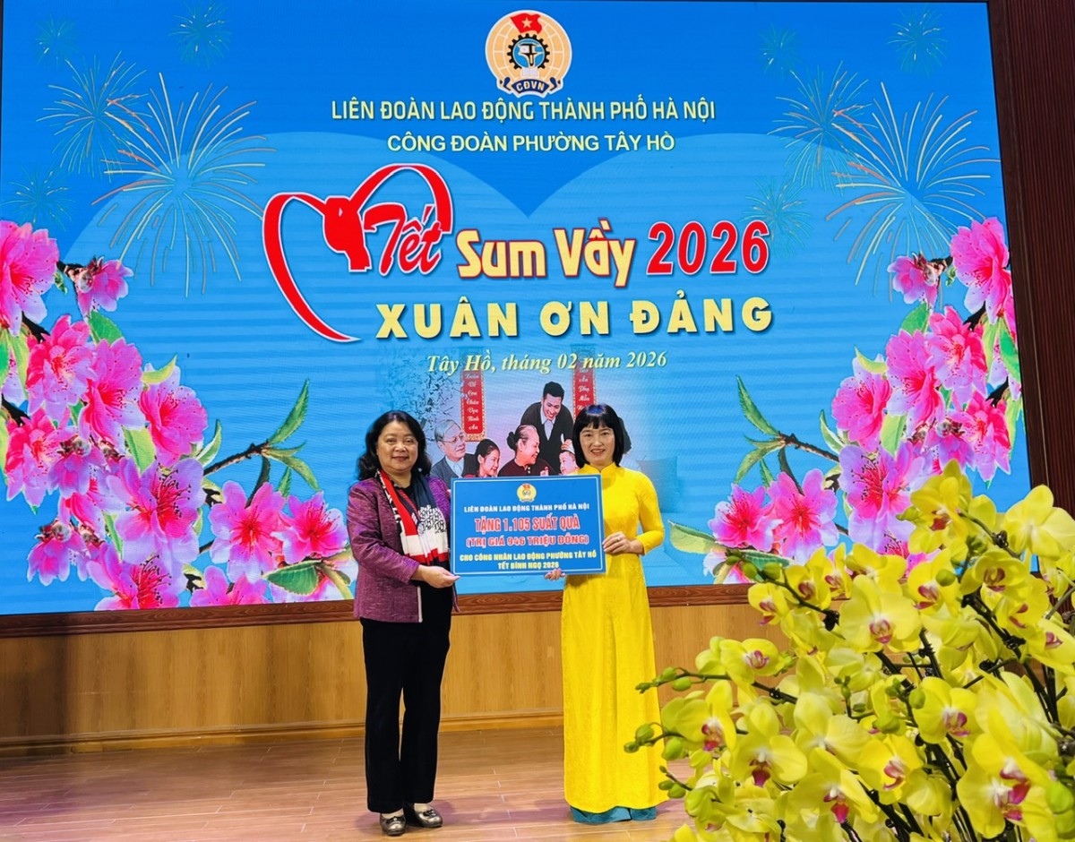Công đoàn phường Tây Hồ chăm lo Tết cho người lao động, phát động phong trào thi đua đổi mới sáng tạo năm 2026- Ảnh 1.