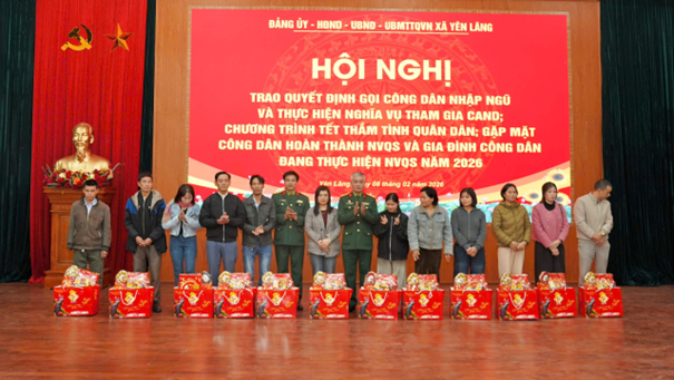 YÊN LÃNG: TỔ CHỨC HỘI NGHỊ TRAO QUYẾT ĐỊNH GỌI CÔNG DÂN NHẬP NGŨ VÀ CHƯƠNG TRÌNH “TẾT THẮM TÌNH QUÂN DÂN” NĂM 2026- Ảnh 13.
