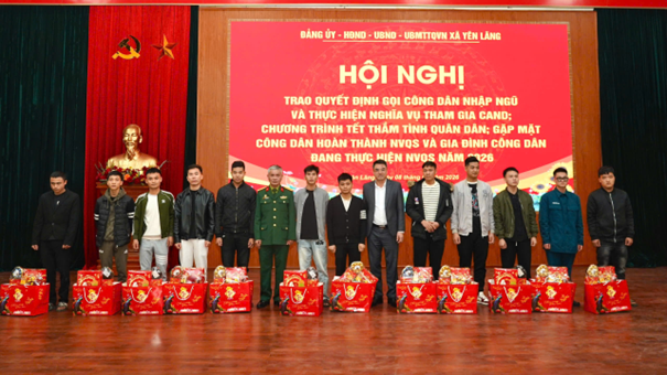 YÊN LÃNG: TỔ CHỨC HỘI NGHỊ TRAO QUYẾT ĐỊNH GỌI CÔNG DÂN NHẬP NGŨ VÀ CHƯƠNG TRÌNH “TẾT THẮM TÌNH QUÂN DÂN” NĂM 2026- Ảnh 5.