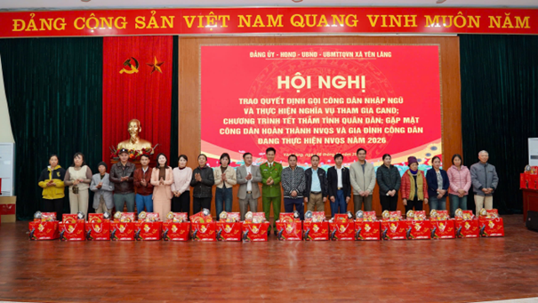 YÊN LÃNG: TỔ CHỨC HỘI NGHỊ TRAO QUYẾT ĐỊNH GỌI CÔNG DÂN NHẬP NGŨ VÀ CHƯƠNG TRÌNH “TẾT THẮM TÌNH QUÂN DÂN” NĂM 2026- Ảnh 6.