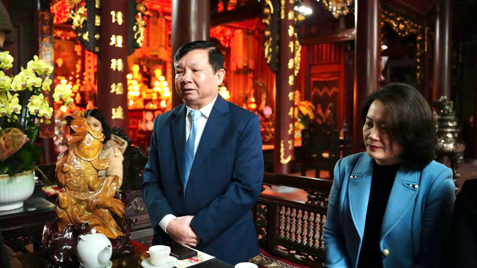 Lãnh đạo xã Hoài Đức thăm, tặng quà Chùa Nhạ Phúc nhân dịp Tết- Ảnh 2.