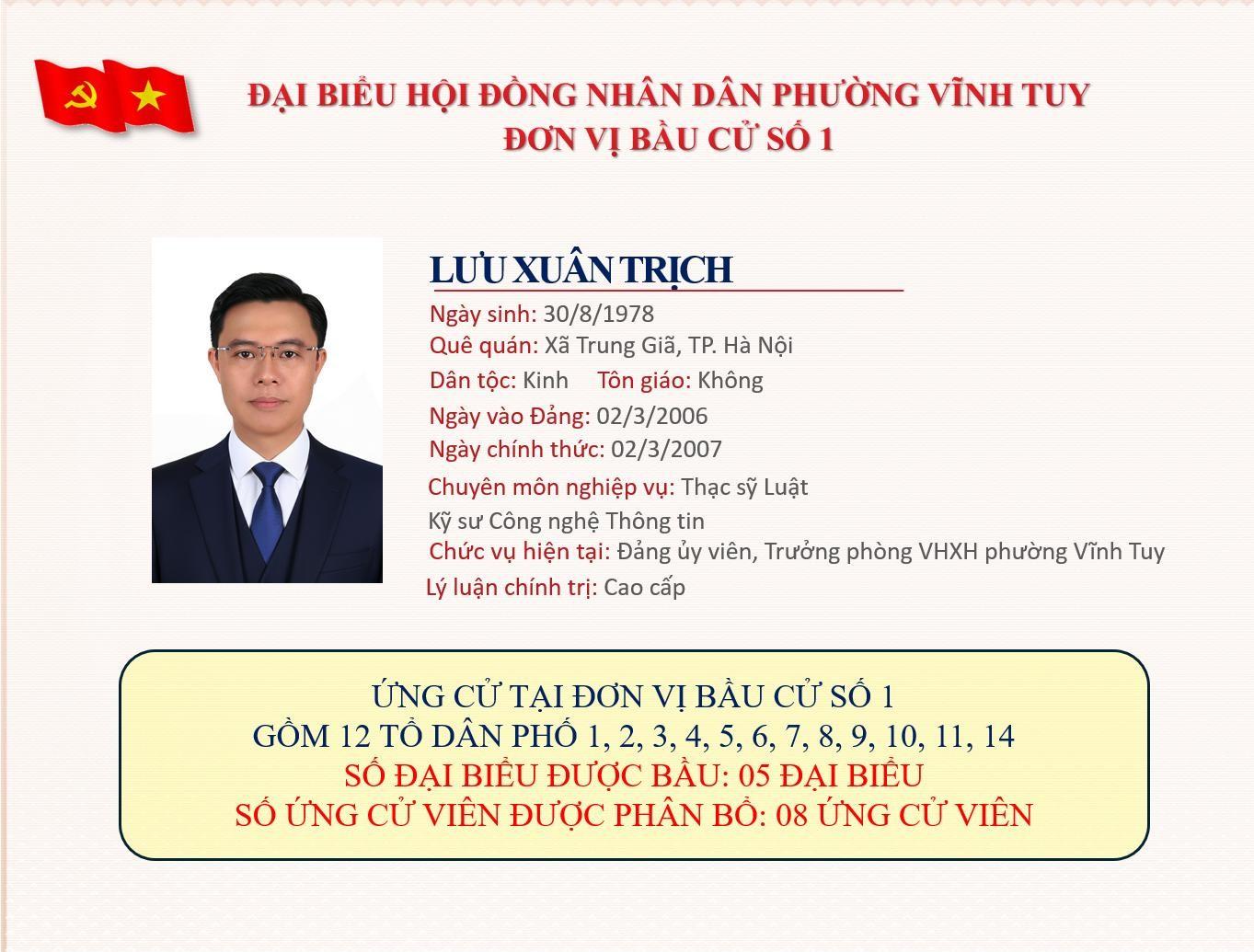DANH SÁCH CHÍNH THỨC NHỮNG NGƯỜI ỨNG CỬ ĐẠI BIỂU HỘI ĐỒNG NHÂN DÂN PHƯỜNG VĨNH TUY NHIỆM KỲ 2026-2031: ĐƠN VỊ BẦU CỬ SỐ 01 GỒM CÁC TỔ DÂN PHỐ SỐ: 1, 2, 3, 4, 5, 6, 7, 8, 9, 10, 11, 14.- Ảnh 7.