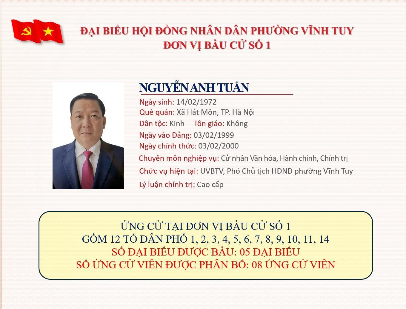 DANH SÁCH CHÍNH THỨC NHỮNG NGƯỜI ỨNG CỬ ĐẠI BIỂU HỘI ĐỒNG NHÂN DÂN PHƯỜNG VĨNH TUY NHIỆM KỲ 2026-2031: ĐƠN VỊ BẦU CỬ SỐ 01 GỒM CÁC TỔ DÂN PHỐ SỐ: 1, 2, 3, 4, 5, 6, 7, 8, 9, 10, 11, 14.- Ảnh 8.