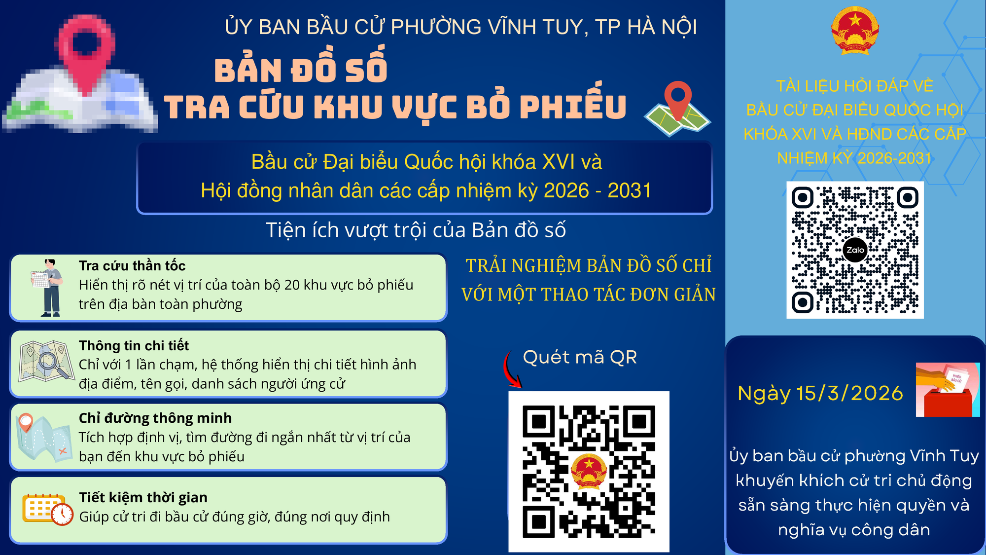 PHƯỜNG VĨNH TUY TRIỂN KHAI BẢN ĐỒ SỐ TRA CỨU KHU VỰC BỎ PHIẾU- Ảnh 1.