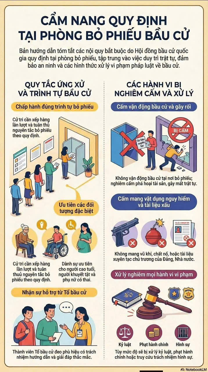 THÔNG TIN TUYÊN TRUYỀN: QUYỀN, NGHĨA VỤ VÀ NỘI QUY TẠI PHÒNG BỎ PHIẾU BẦU CỬ- Ảnh 2.