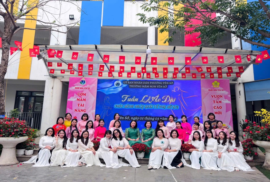 Ấm áp yêu thương trong chuỗi sự kiện chào mừng ngày Quốc tế Phụ nữ 8/3 của trường mầm non Yên Sở- Ảnh 1.
