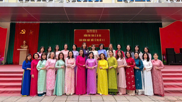 TRƯỜNG THCS HOÀNG MAI HƯỞNG ỨNG "TUẦN LỄ ÁO DÀI 2026"- Ảnh 1.