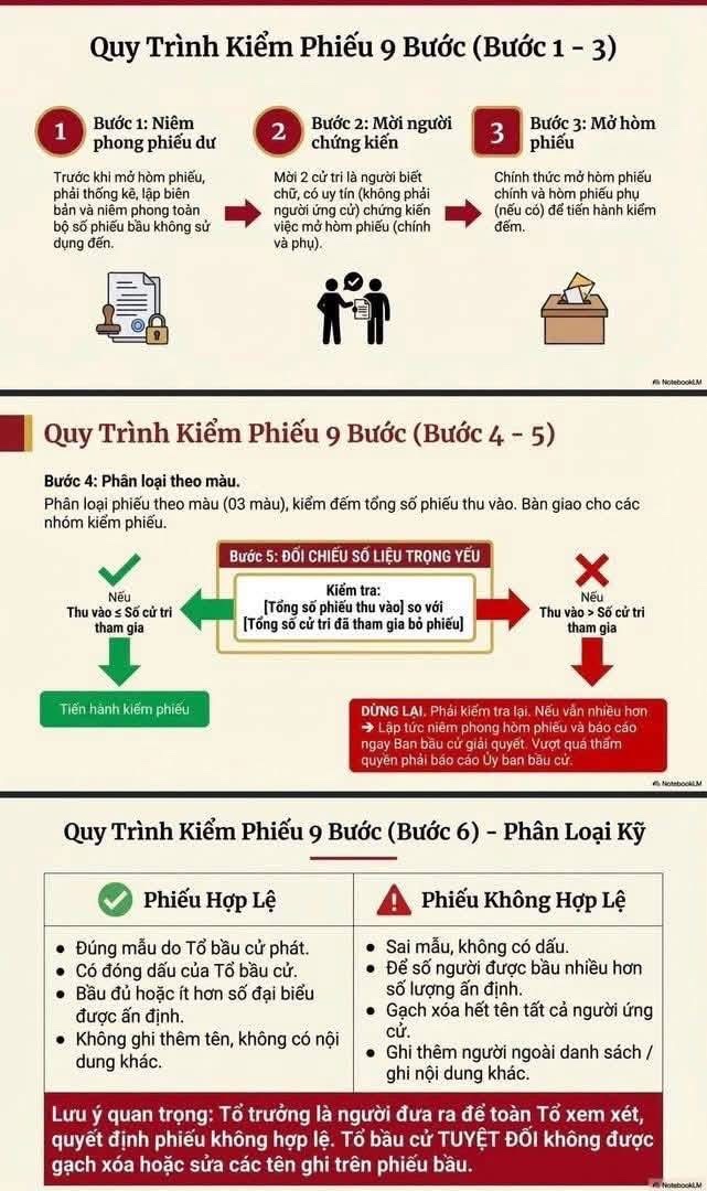 Hướng dẫn quy trình kiểm phiếu và tổng hợp kết quả bầu cử- Ảnh 1.