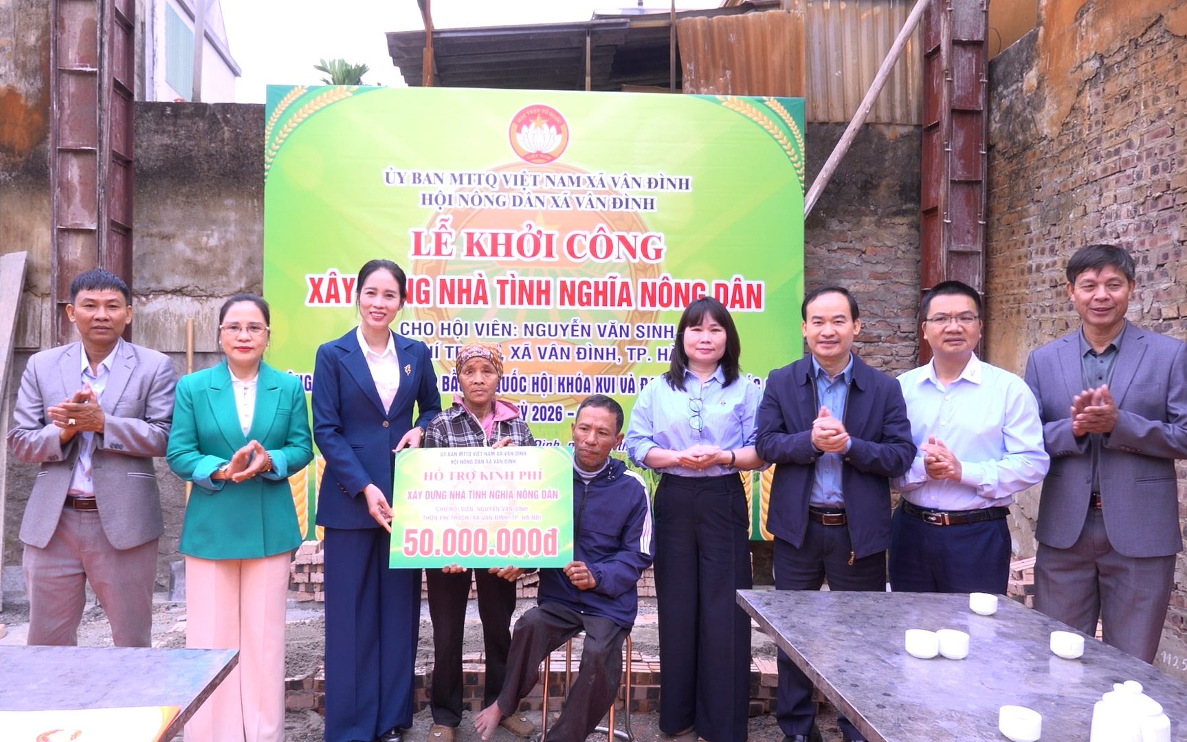 Vân Đình khởi công xây dựng “Nhà tình nghĩa nông dân” cho hội viên có hoàn cảnh khó khăn