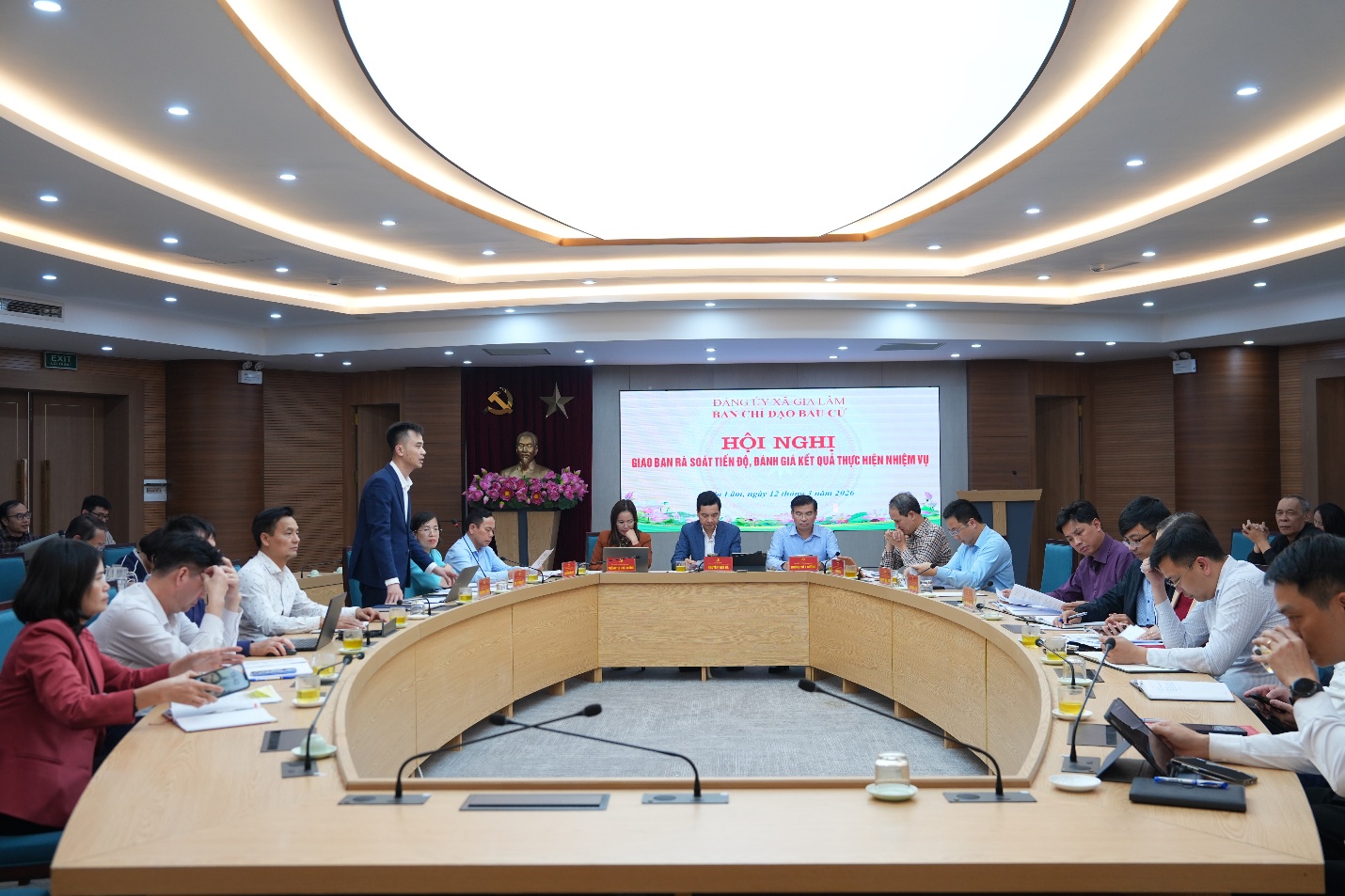 BCĐ bầu cử xã Gia Lâm giao ban rà soát tiến độ, đánh giá kết quả thực hiện nhiệm vụ bầu cử- Ảnh 1.