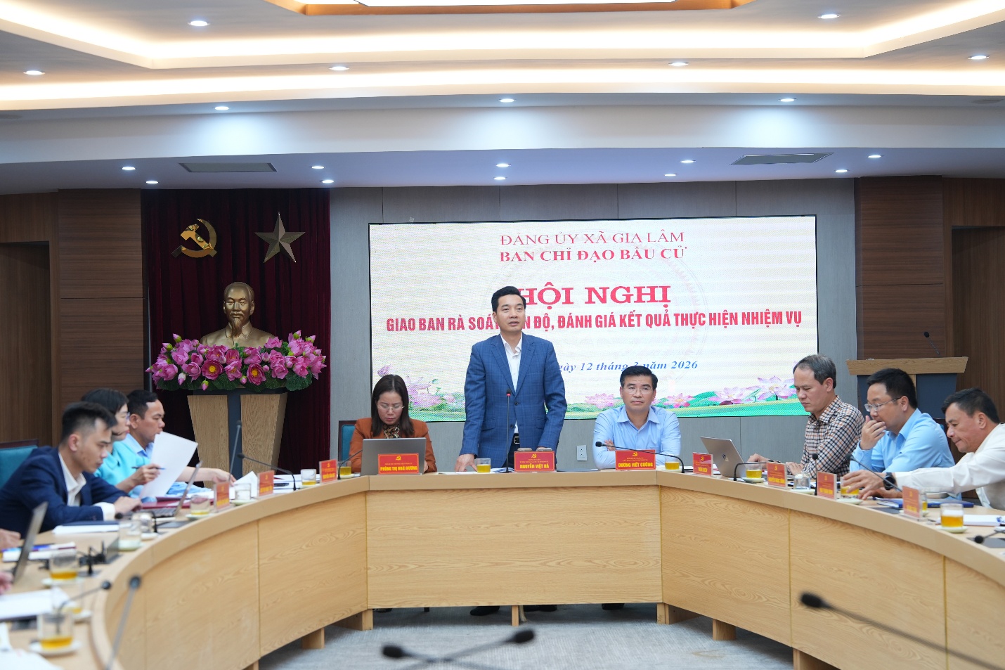 BCĐ bầu cử xã Gia Lâm giao ban rà soát tiến độ, đánh giá kết quả thực hiện nhiệm vụ bầu cử- Ảnh 8.