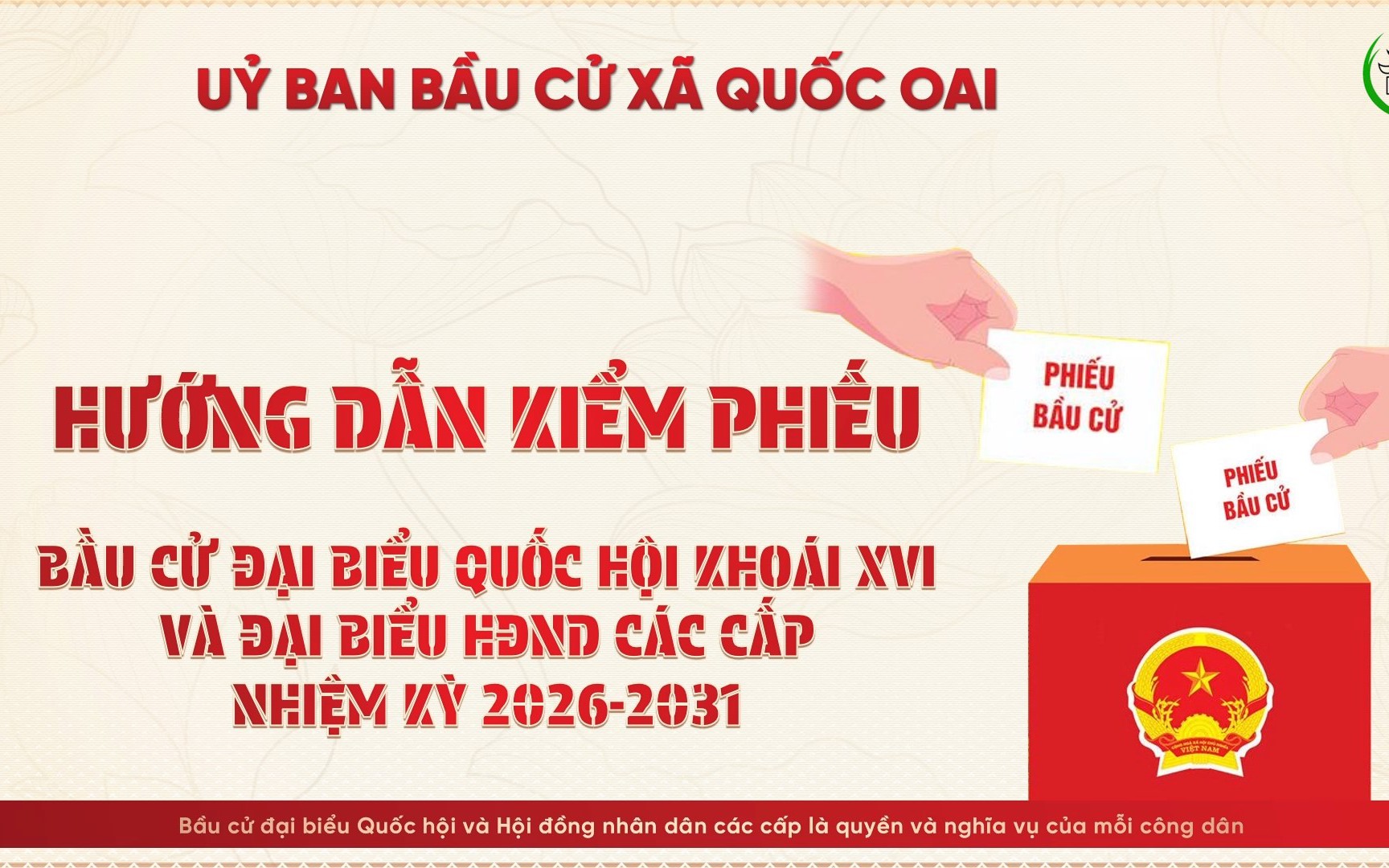 Uỷ ban Bầu cử xã Quốc Oai - Hướng dẫn các bước kiểm đếm phiếu
