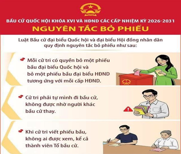 Nguyên tắc bỏ phiếu bầu cử đại biểu Quốc hội XVI và HĐND các cấp nhiệm kỳ 2026-2031- Ảnh 2.
