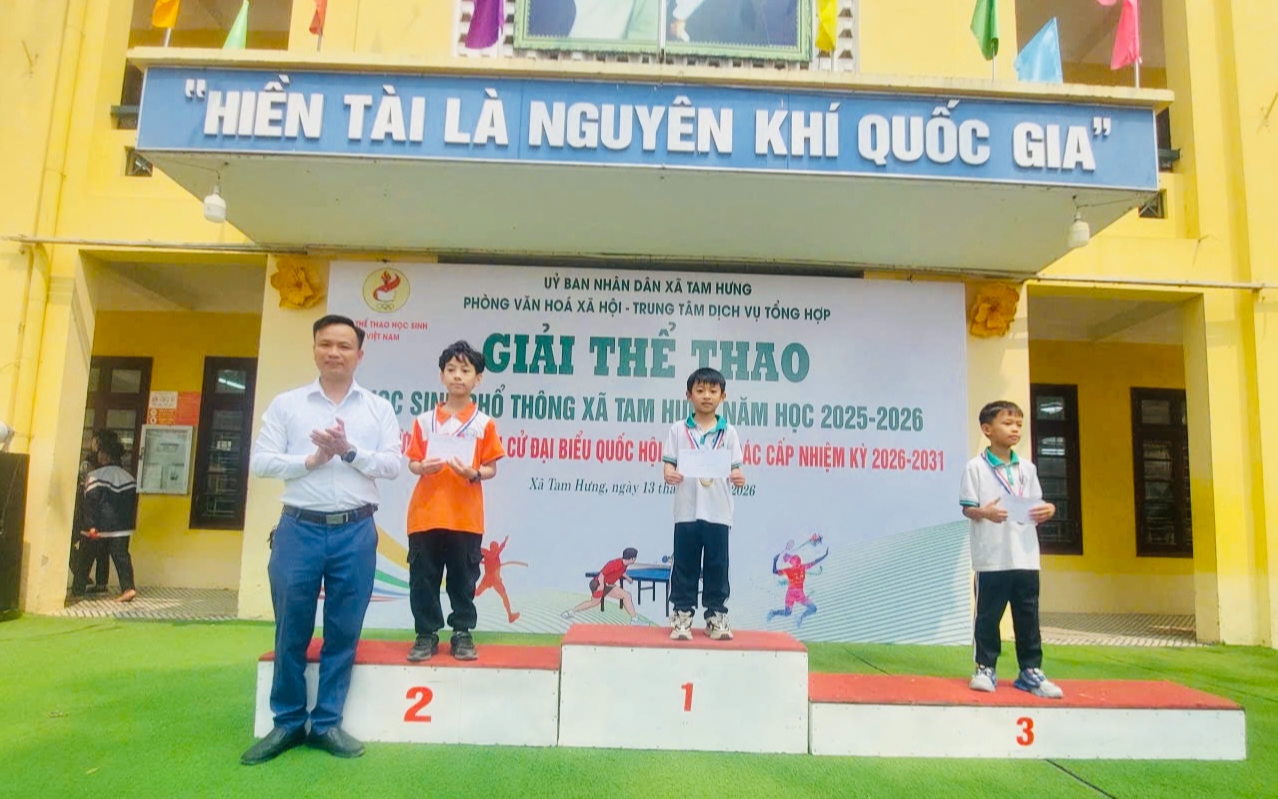 Sôi nổi giải thể thao học sinh phổ thông xã Tam Hưng