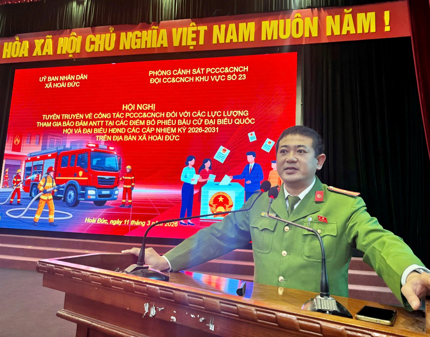 Xã Hoài Đức tập huấn PCCC&CNCH bảo đảm an toàn các điểm bầu cử trên địa bàn- Ảnh 5.