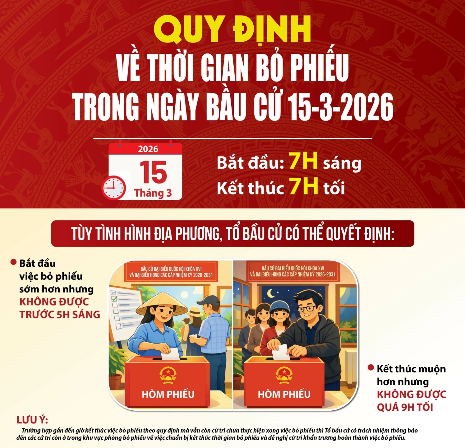 Quy định về thời gian bỏ phiếu trong ngày bầu cử 15/3/2026- Ảnh 2.