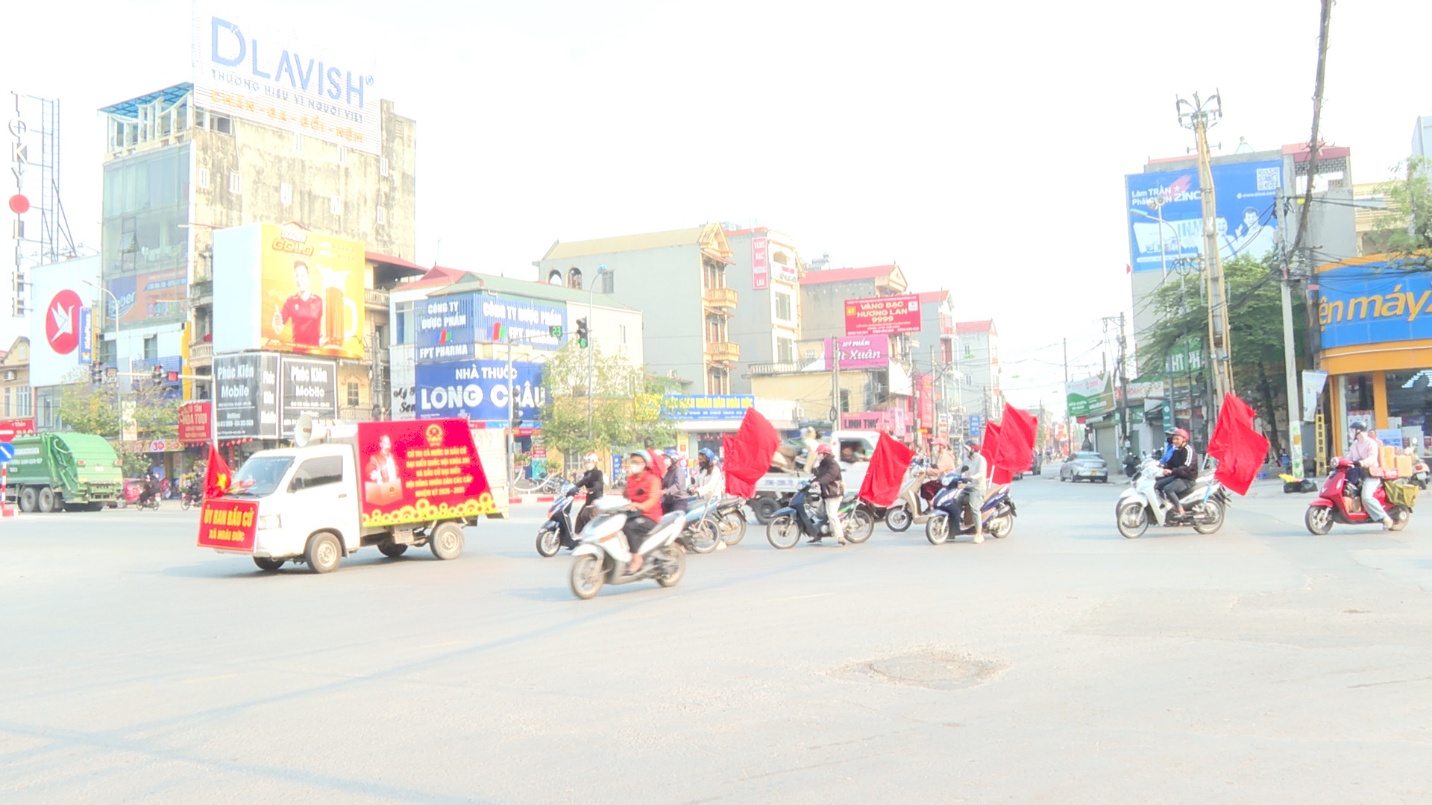 Trung tâm Dịch vụ tổng hợp Hoài Đức ra quân tuyên truyền lưu động hướng tới ngày bầu cử toàn dân- Ảnh 1.