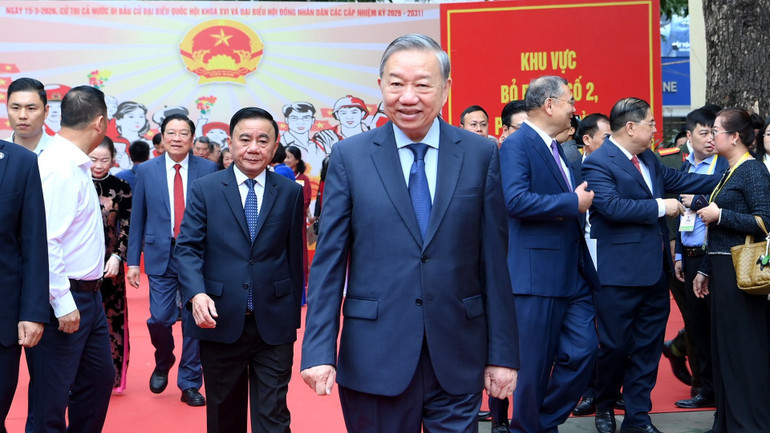 Tổng Bí thư Tô Lâm tham gia bầu cử tại phường Ba Đình, Hà Nội- Ảnh 1.