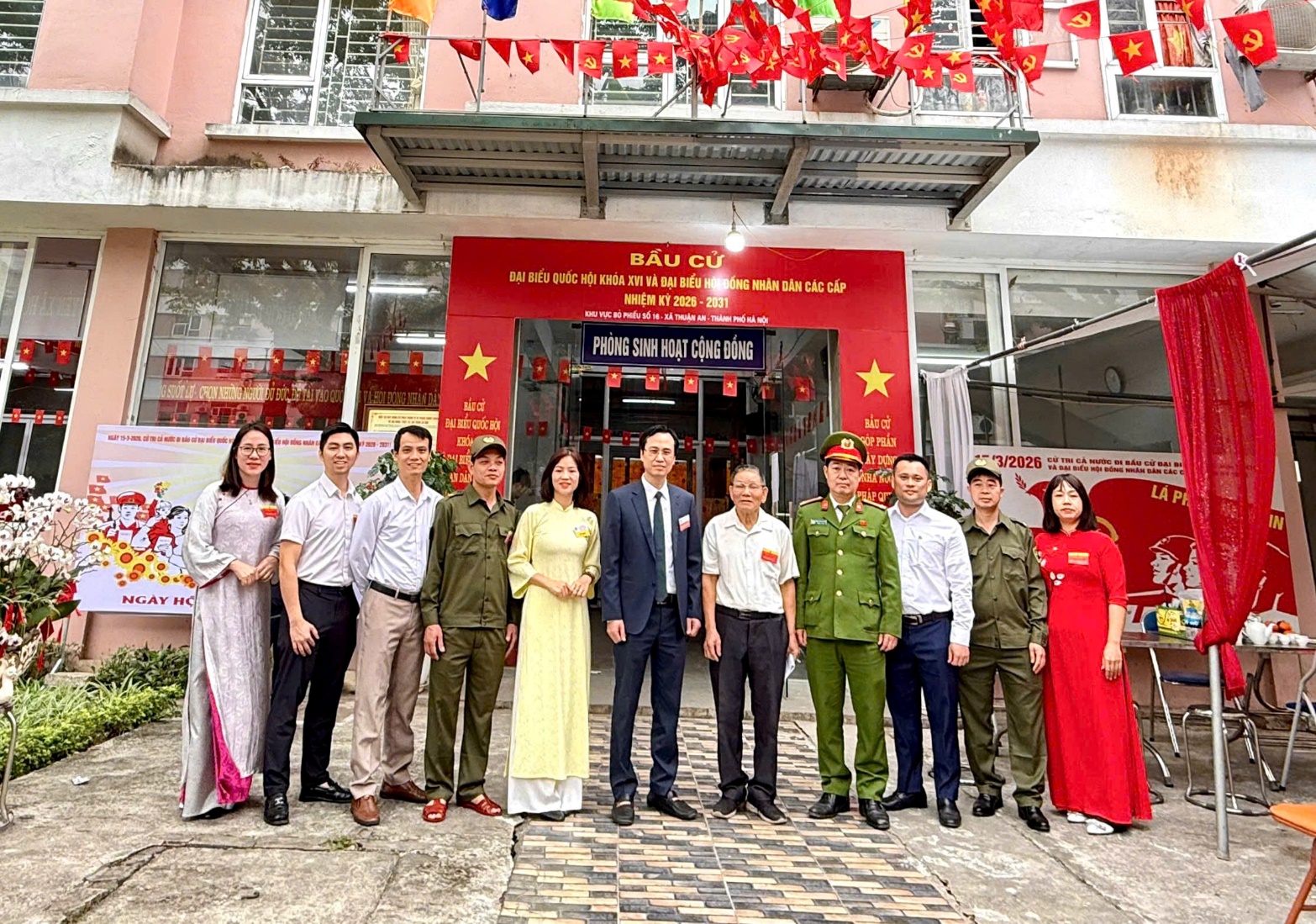 A group of people standing in front of a building  AI-generated content may be incorrect.