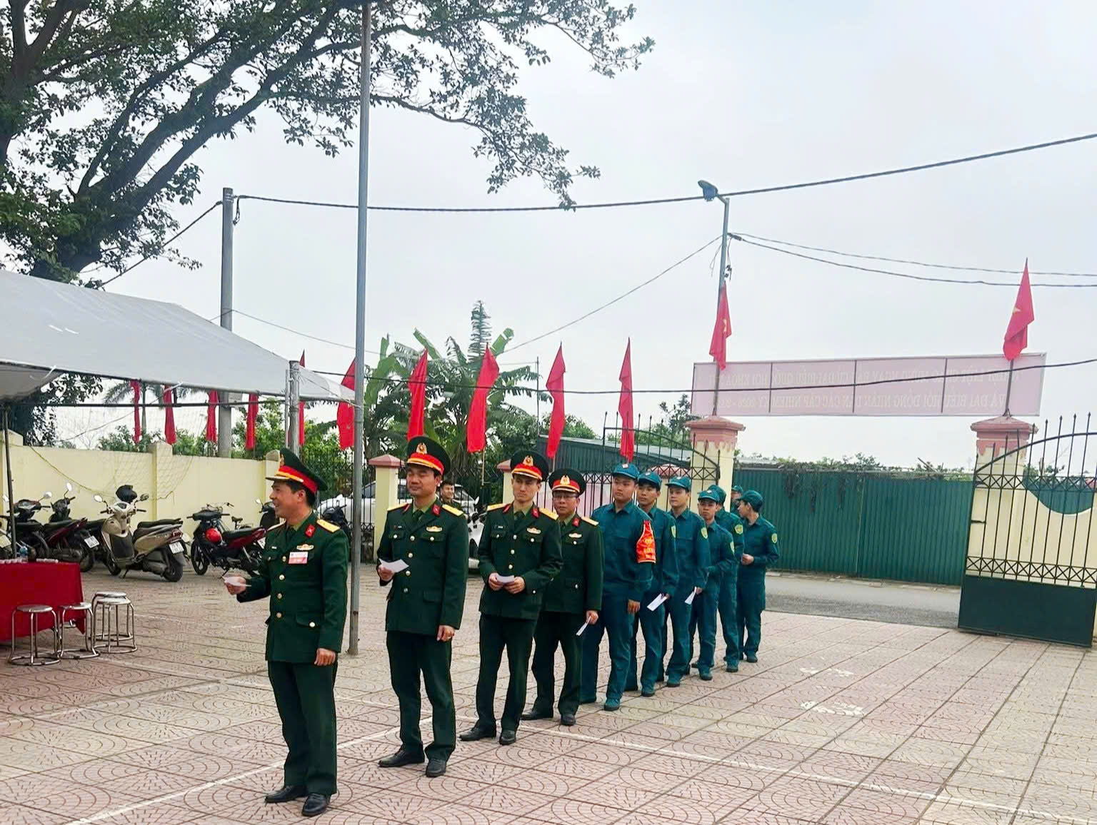 A group of people in uniform standing in a line  AI-generated content may be incorrect.