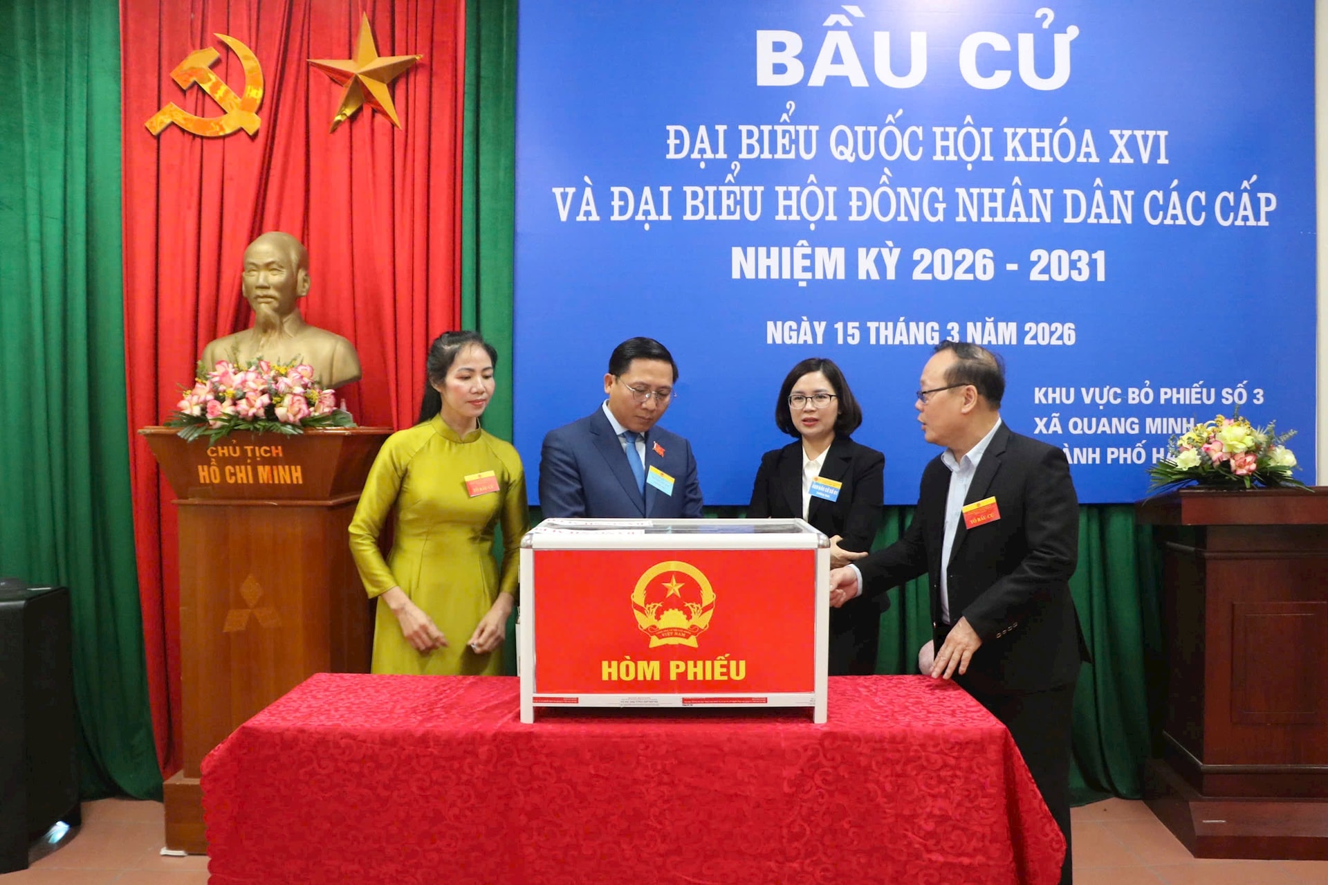 Lãnh đạo xã Quang Minh kiểm tra công tác bầu cử tại địa phương- Ảnh 3.