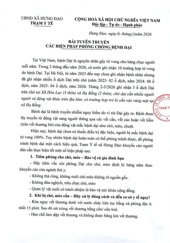BÀI TUYÊN TRUYỀN CÁC BIỆN PHÁP PHÒNG CHÓNG BỆNH DẠI- Ảnh 1.