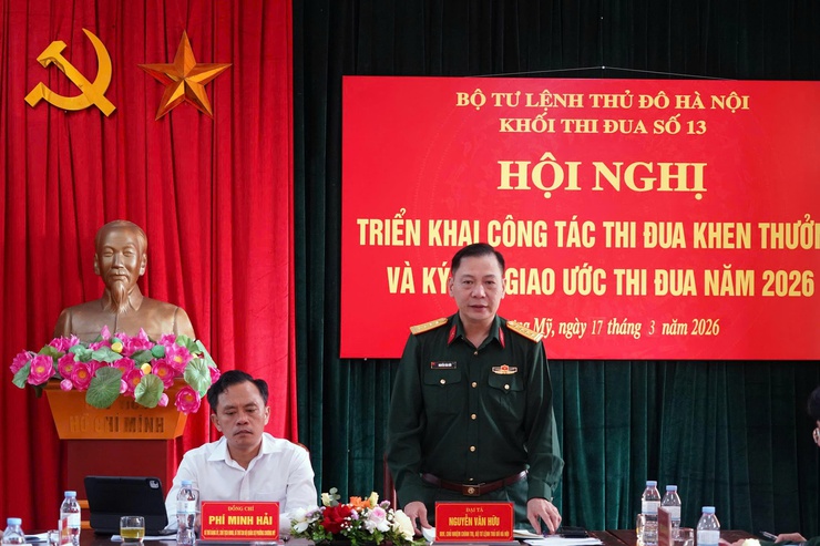 Cụm thi đua số 13, Bộ Tư lệnh Thủ đô Hà Nội tổ chức ký giao ước thi đua năm 2026- Ảnh 2.