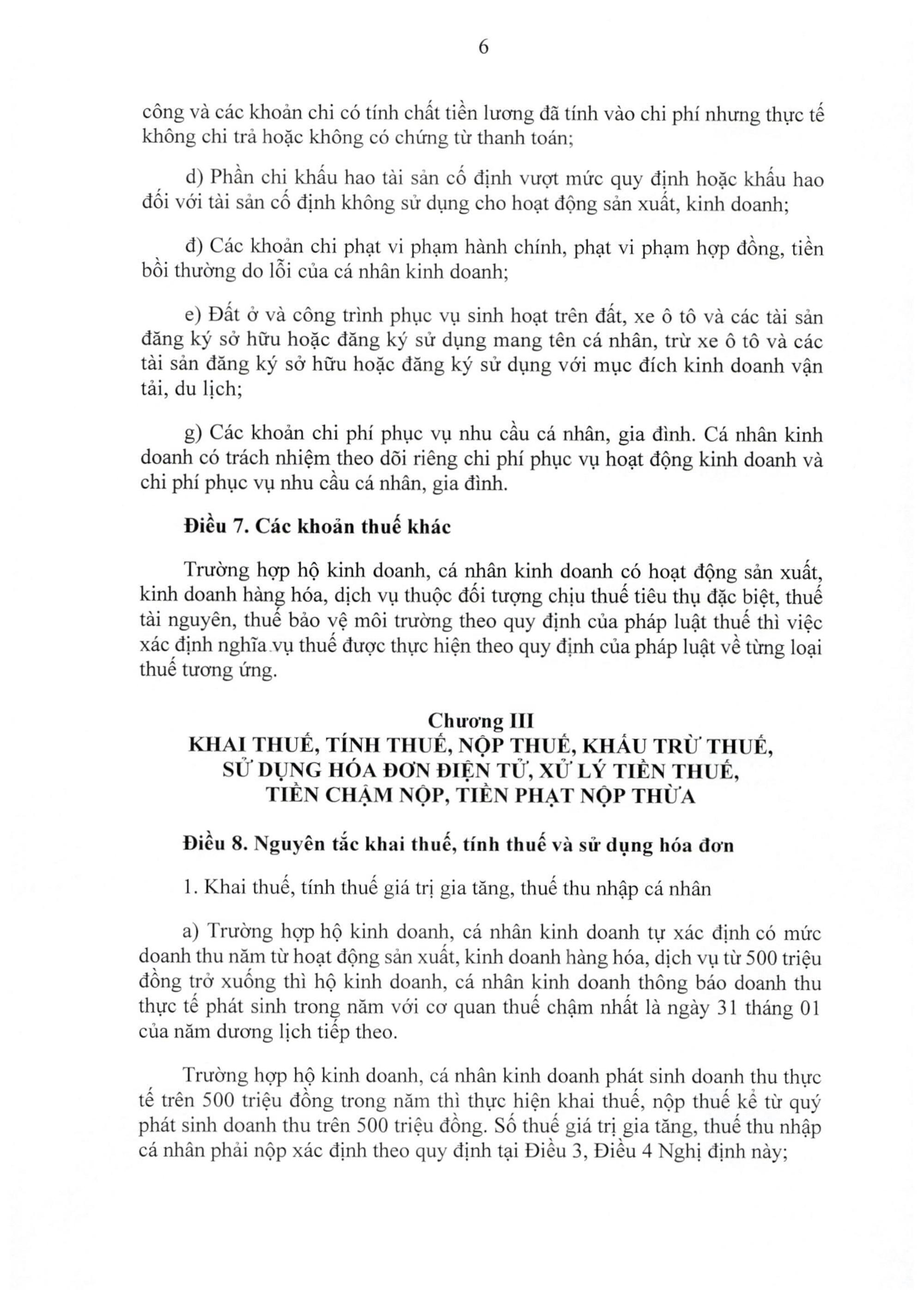 TOÀN VĂN: Nghị định 68/2026/NĐ-CP quy định chính sách thuế, quản lý thuế với hộ kinh doanh- Ảnh 6.