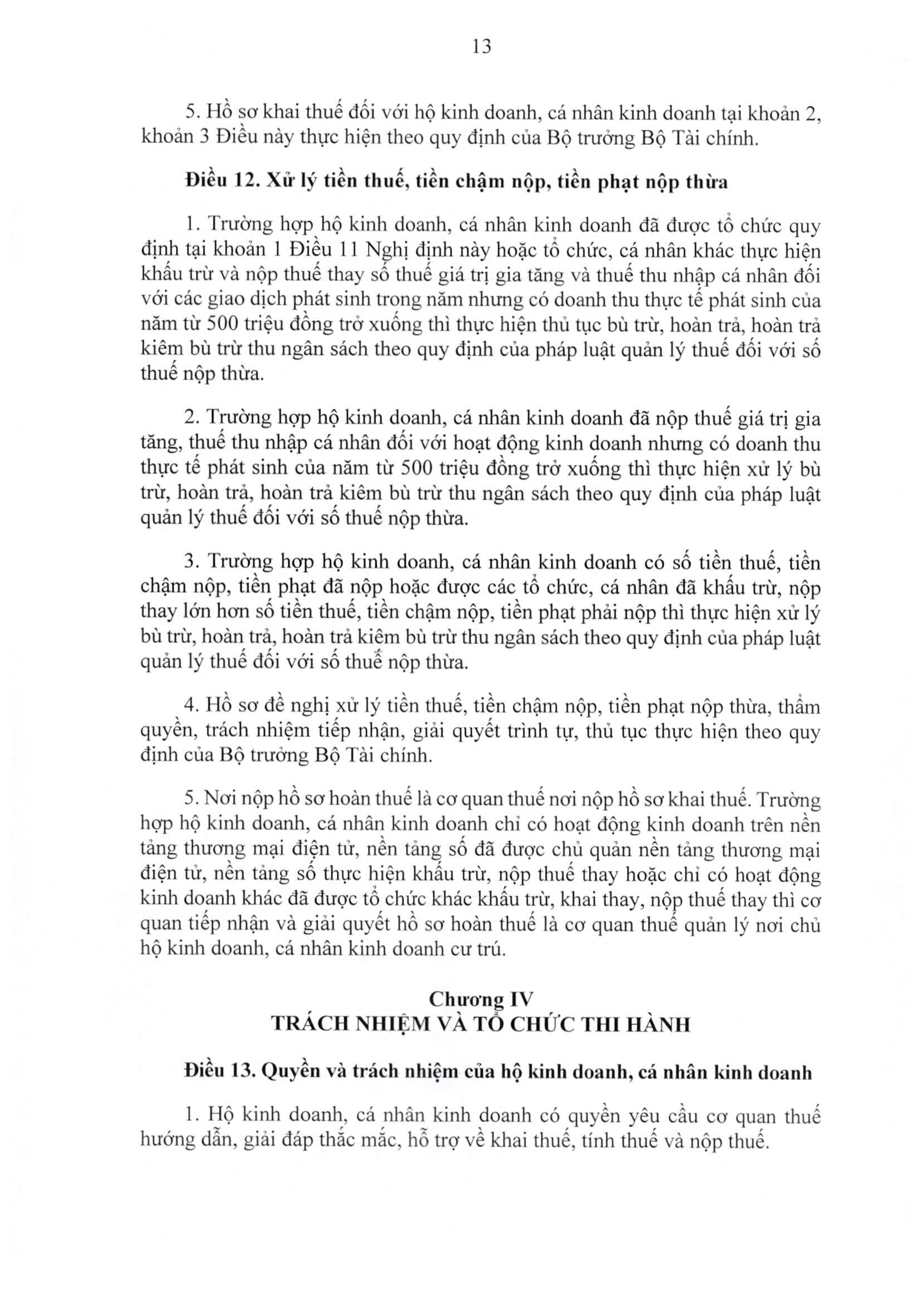 TOÀN VĂN: Nghị định 68/2026/NĐ-CP quy định chính sách thuế, quản lý thuế với hộ kinh doanh- Ảnh 13.