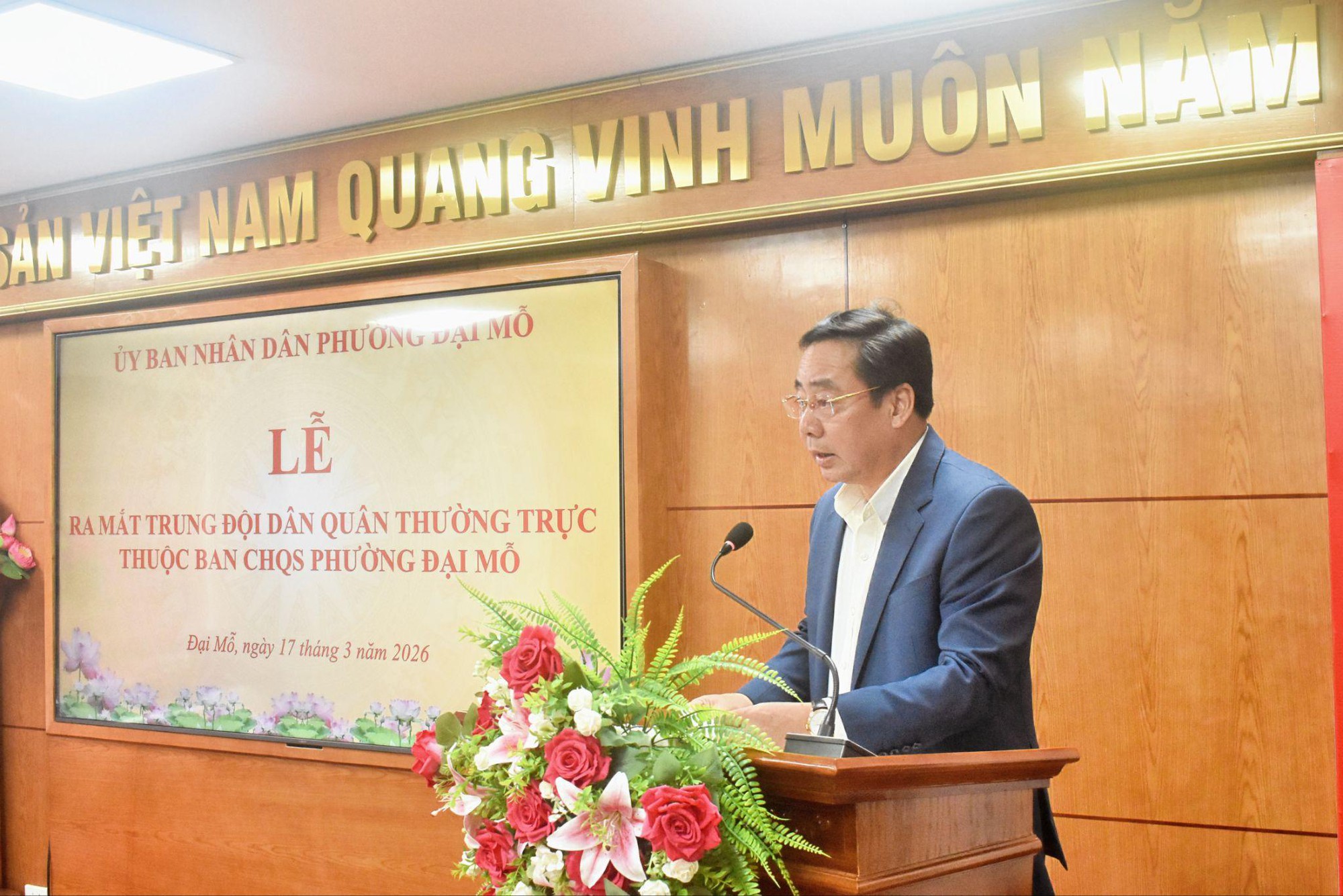 Phường Đại Mỗ công bố Quyết định thành lập Trung đội Dân quân thường trực- Ảnh 3.